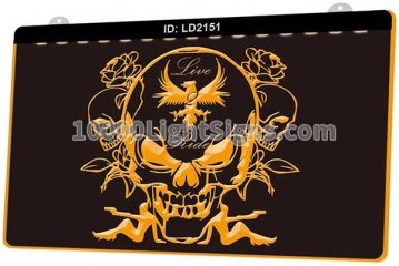 LD2151 Motorcycle Skull Live To Ride