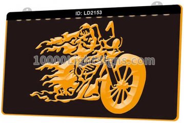 LD2153 Skull Skeleton Biker Chopper Motorcycle