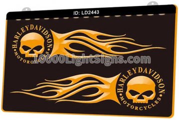 LD2443 Harley Davidson Motor Cycles Skull