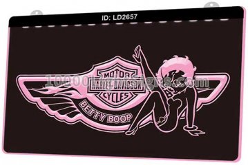 LD2657 Harley Davidson Motor Cycles Betty Boop