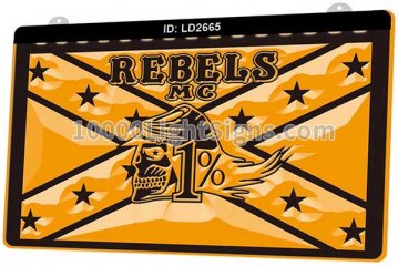 LD2665 Rebels Motorcycle Club Flag MC Biker Banner
