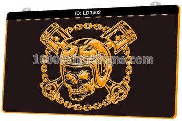 LD3402 Classic Motorcycle Skull