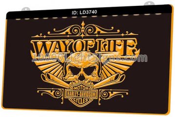 LD3740 Harley Davidson Motor Cycles SKull Way of Life