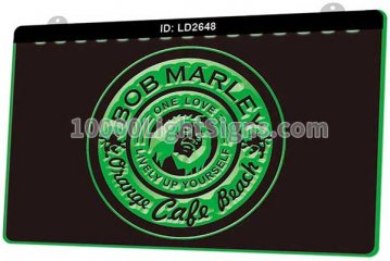LD2648 Bob Marley Orange Cafe Beach
