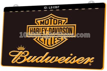 LS1597 Harley Davidson Motorcycle Budweiser Bar