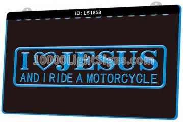 LS1658 I Love Jesus And I Ride Motorcycle