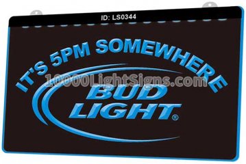 LS0344 Bud Light Its 5 Pm Somewhere Bar