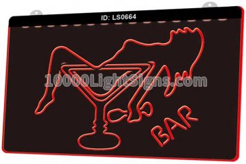 LS0664 Bar Cocktails Glasses Got Drunk Lady