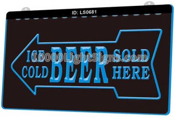 LS0681 Ice Cold Beer Sold Here Bar Pub