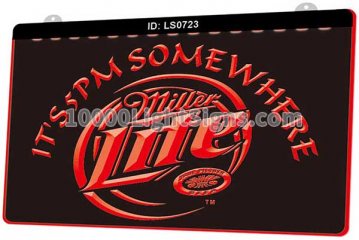 LS0723 Miller Lite Its 5 Pm Somewhere Beer Bar