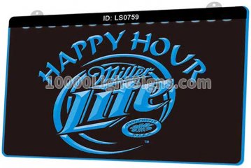 LS0759 Miller Lite Happy Hour Beer Bar