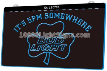 LS0787 Its 5 Pm Somewhere Bud Shamrock