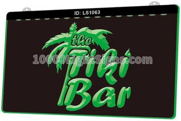 LS1063 Open Tiki Bar Enseigne Lumineuse
