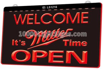 LS1216 Welcome Its Miller Time Beer Open