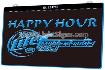 LS1269 Miller Lite Guitar Happy Hour Bar Beer