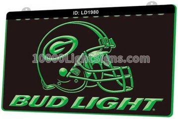 LD1980 Green Bay Packers NFC NFL Helmet Sports Bud Light