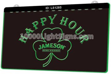 LS1285 Jameson Whiskey Shamrock Happy Hour Bar