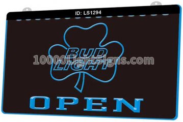 LS1294 Bud Light Shamrock Open Beer Bar