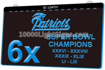 LD4731 New England Patriots Helmet AFC NFL Sports 6x Super Bowl Champions