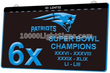 LD4732 New England Patriots Helmet AFC NFL Sports 6x Super Bowl Champions