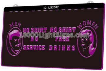 LS2687 Bar Women No Shirt Free Drinks