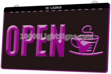 LS2935 Coffee Cup Shop Cappuccino Cafe Open