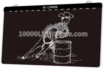 LS0858 Barrel Racing Horse Sports