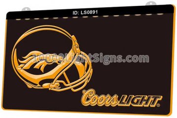 LS0891 Denver Broncos Helmet Coors Light Beer