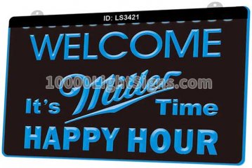 LS3421 Welcome Miller Time Beer