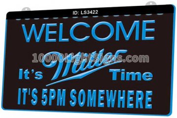 LS3422 Welcome Miller Time Beer