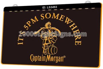 LS3493 Captain Morgan Rum Beer Its 5 PM Somewhere