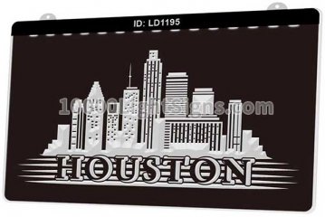 LD1195 Houston Texas Skyline City Silhouette