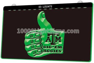 LD2472 Texas A & M Thumbs Up Hand Gig Em Aggies