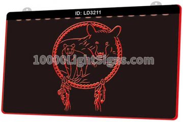 LD3211 Feather Tattoos Dog Wolf