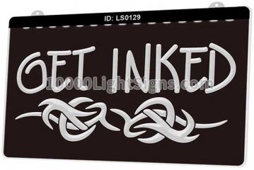 LS0129 Get Inked Tattoo Piercing Shop Banner Shop