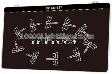 LS1687 Tattoo Dragonfly Enseigne Lumineuse