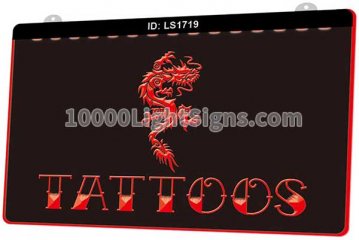 LS1719 Tattoos Chinese Dragon