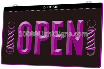 LS1848 Open Barber Poles Hair Cut Shop