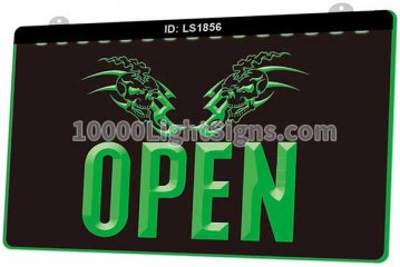 LS1856 Open Tattoo Skull Shop Art