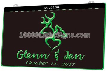 LD3264 Browning Deer Head Heart