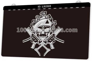 LS2305 Military Double Gun Skull