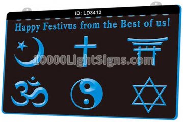 LD3412 World religion symbols Happy Festivus From The Best Of Us