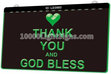 LD3983 Love Heart Thank You and God Bless