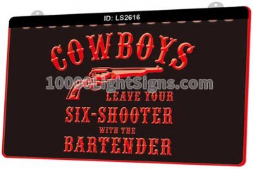 LS2616 Cowboys Gun Leave Your Six Shooter Batender