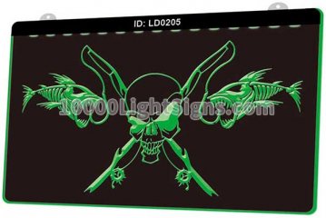 LD0205 Fishing Skull Skeleton Fish Rod