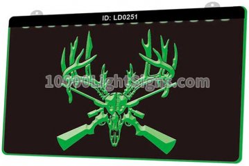 LD0251 Deer Hunting Buck Head Rifle Gun