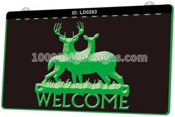 LD0263 Welcome Deer Buck and Doe