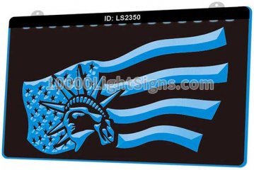 LS2350 Statue of Liberty Stars and Stripes Flag