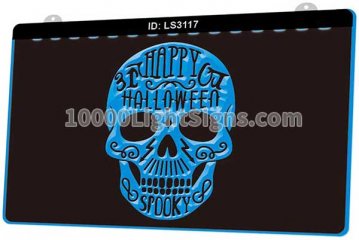 LS3117 Happy Halloween Spooky Skull