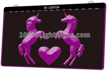 LD3724 Unicorns Heart Silhouettes Horse